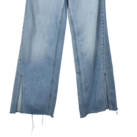 GRLFRND Blue Markie Extra Wide Low Rise Slit Hem Jeans - Picture 8 of 15